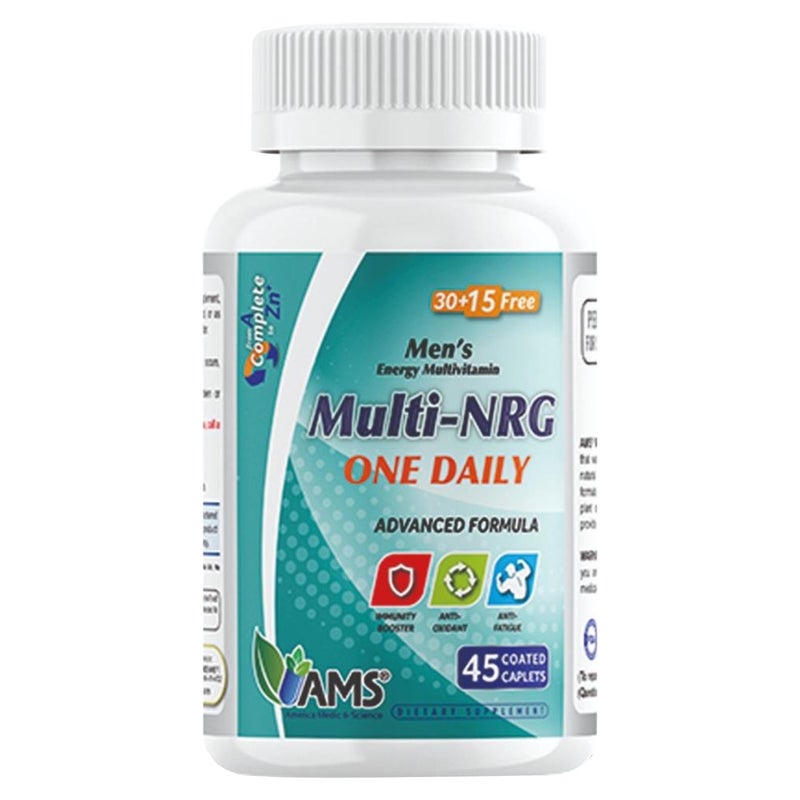 AMS Multi-NRG Men's Energy Multivitamin Supplement Tablets, Pack of 45's - Image 1