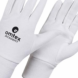 omtex Cricket Batting and Wicket Keeping Inners Gloves White Washable and Reusable, Highly Absorbent, Durable Cotton Fabric - Academy - Image 3