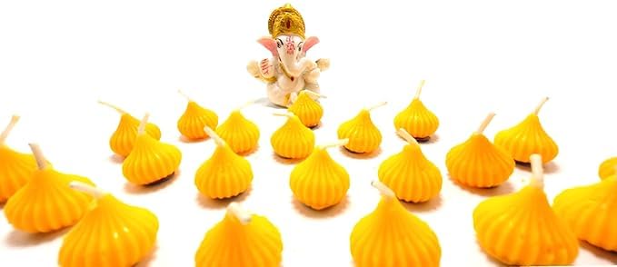 ViNishq ViNishq Scented Small Sweets Shape Mini Wax Candle for Decoration Ganesh Chaturthi Special Festivals Birthday Wedding Diwali Celebration 100 Soy Wax MODAK - Image 4