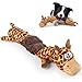 MEWMINGLE 3in1 Squeaky Dog Toys for Chewers Dual Squeaker Crinkle Sound Stretchy Spring Band Durable Interactive Plush Puppy Toys for Boredom Small Medium Large Breed Giraffe - Image 3