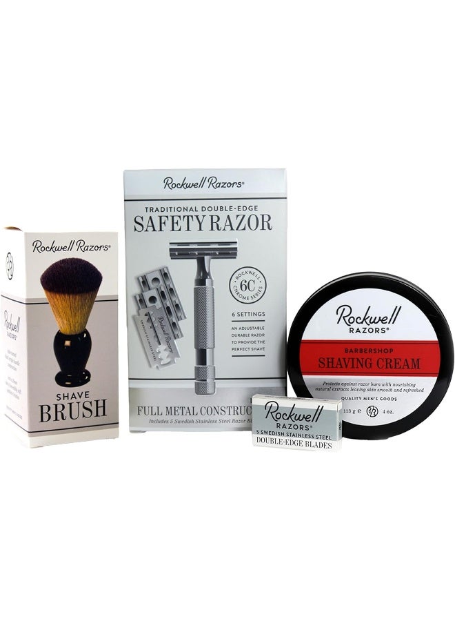rockwell razors 6C Shave Kit, White Chrome - Image 1