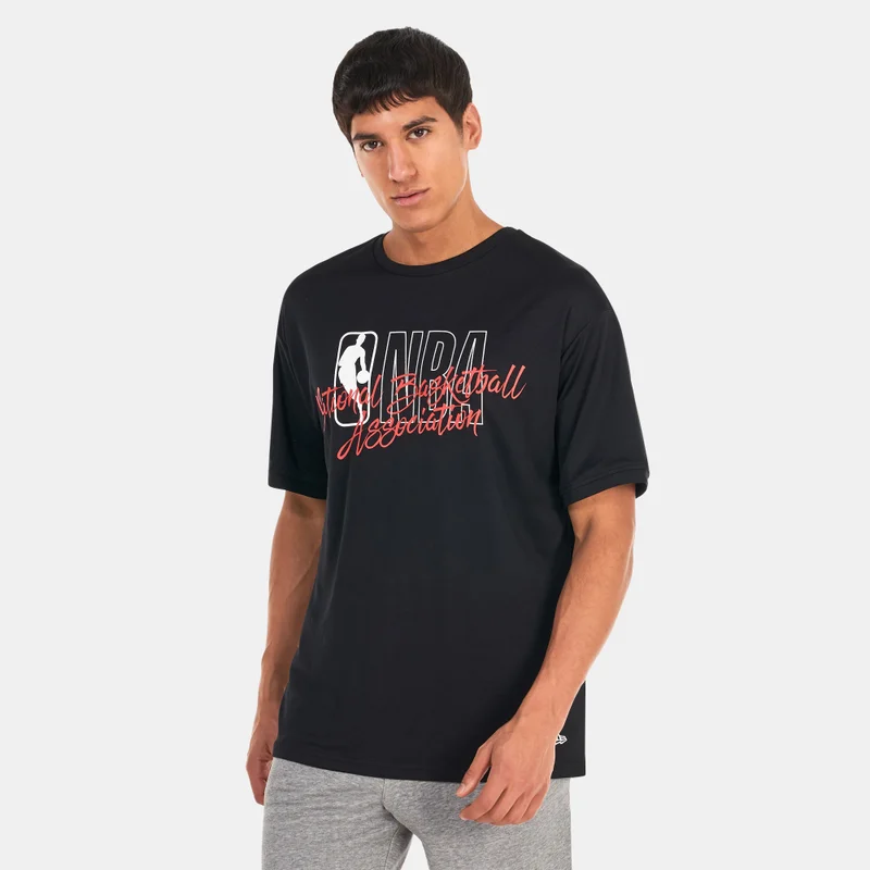 NEW ERA Oversized NBA Logo Script Mesh T-Shirt