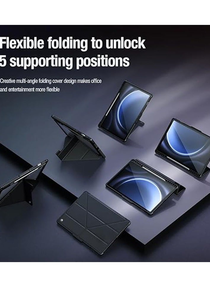 Cace for Samsung Galaxy Tab S10 Ultra (2024),Anti-fall Smart Tablet Cover with Auto Sleep/Wake u0026 Sliding Window Lens Protection u0026 Pen Slot,TPU+PC Protective Cover  - Image 3