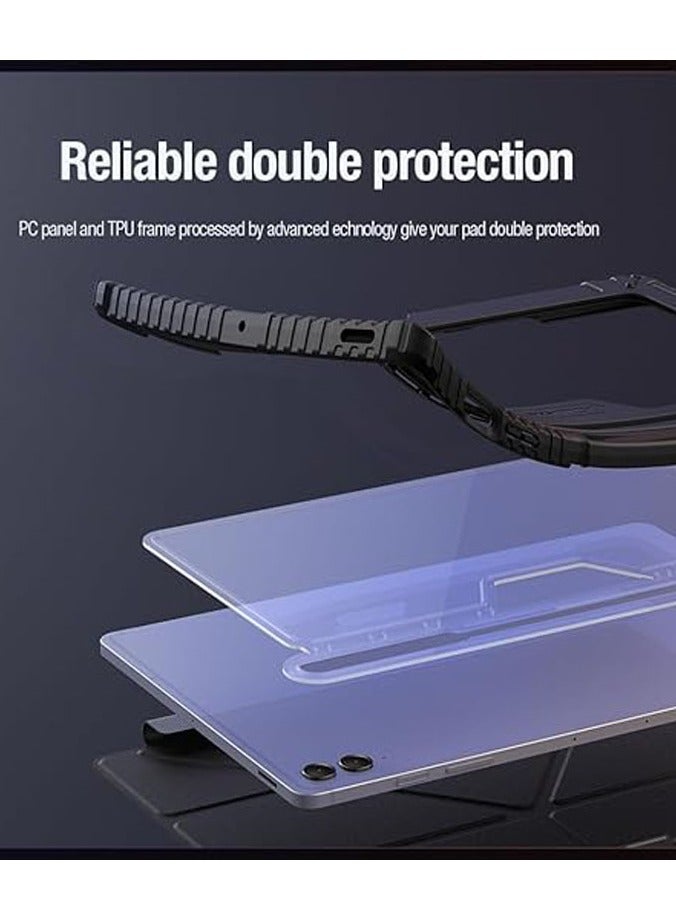 Cace for Samsung Galaxy Tab S10 Ultra (2024),Anti-fall Smart Tablet Cover with Auto Sleep/Wake u0026 Sliding Window Lens Protection u0026 Pen Slot,TPU+PC Protective Cover  - Image 2