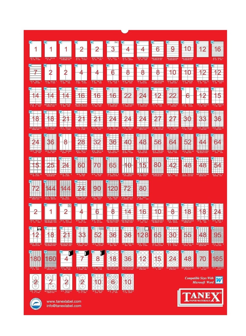 Tanex Laser Printer Labels - Image 2
