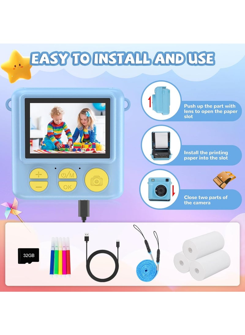 Generic Kids Camera Instant Print - HD Digital Video, 32GB SD Card, Portable Toy for Girls & Boys Age 3-12, Christmas Birthday Gifts  - Image 5