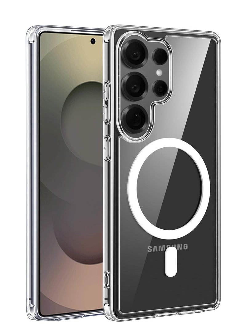 CLPURE Magnetic Case for Samsung Galaxy S25 Ultra 5G, Compatible with MagSafe, Shockproof Protective Phone Cover, Non-Yellowing Hard Clear PC Back (Clear)  - Image 1