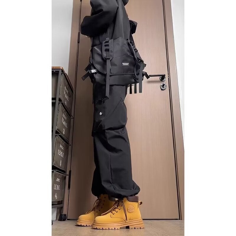 New American Vibe Pants High Street Ins Neutral Style Wearable Loose Ankle-Tied Hiphop Overalls Combat Pants - Image 5