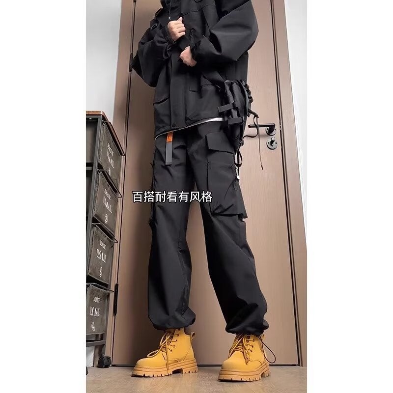 New American Vibe Pants High Street Ins Neutral Style Wearable Loose Ankle-Tied Hiphop Overalls Combat Pants - Image 3
