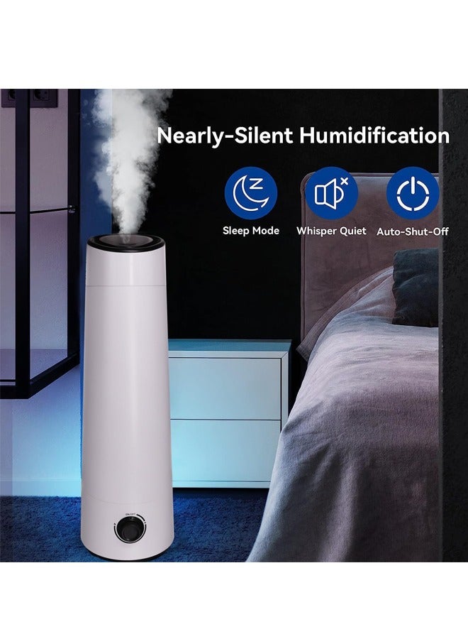 PADOM مرطبات الهواء من بادوم لغرف النوم، مرطبات ضباب بارد بالموجات فوق الصوتية بسعة 6 لتر للمنزل وغرفة الأطفال والنباتات، مرطب هواء هادئ مع تعبئة علوية تدوم حتى 30 ساعة، إيقاف تشغيل تلقائي، بدون فلتر (C) - Image 1
