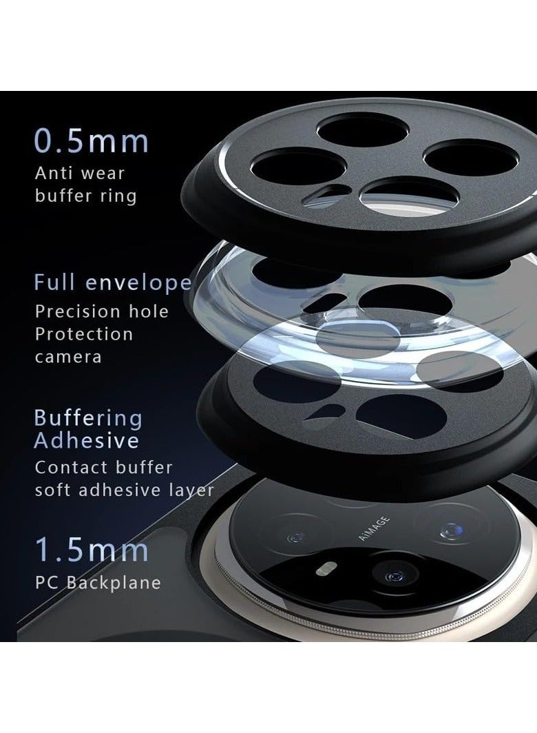 general Honor Magic 8 Pro Magnetic Case [Supports Wireless Charging] Matte semi-transparent black case Anti-yellowing airbag protection PC+TPU shockproof cover - Image 3