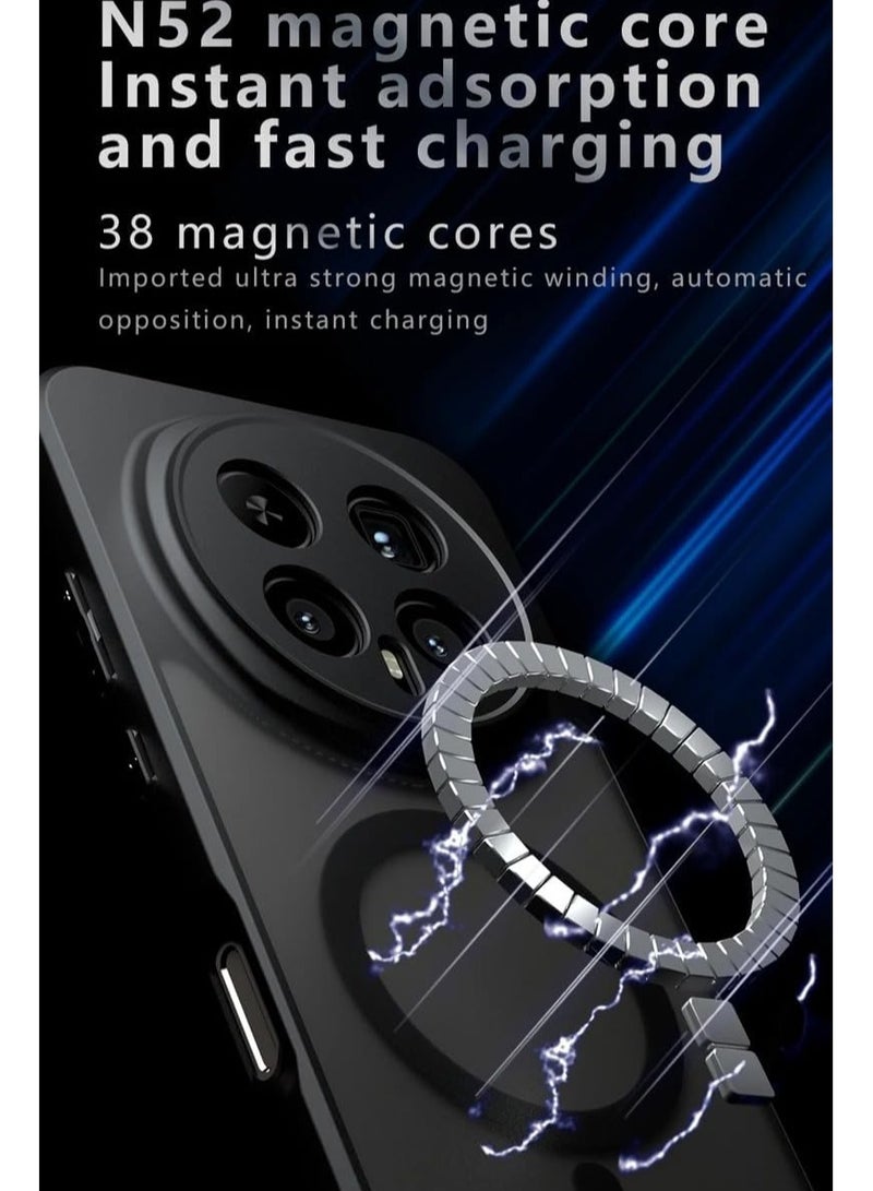 general Honor Magic 8 Pro Magnetic Case [Supports Wireless Charging] Matte semi-transparent black case Anti-yellowing airbag protection PC+TPU shockproof cover - Image 4