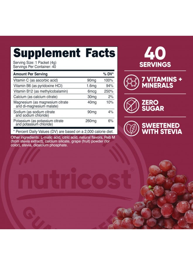 Nutricost - Nutricost Electrolytes Complex, Grape Flavored, 40 Stickpacks - Advanced Hydration Complex - Image 1