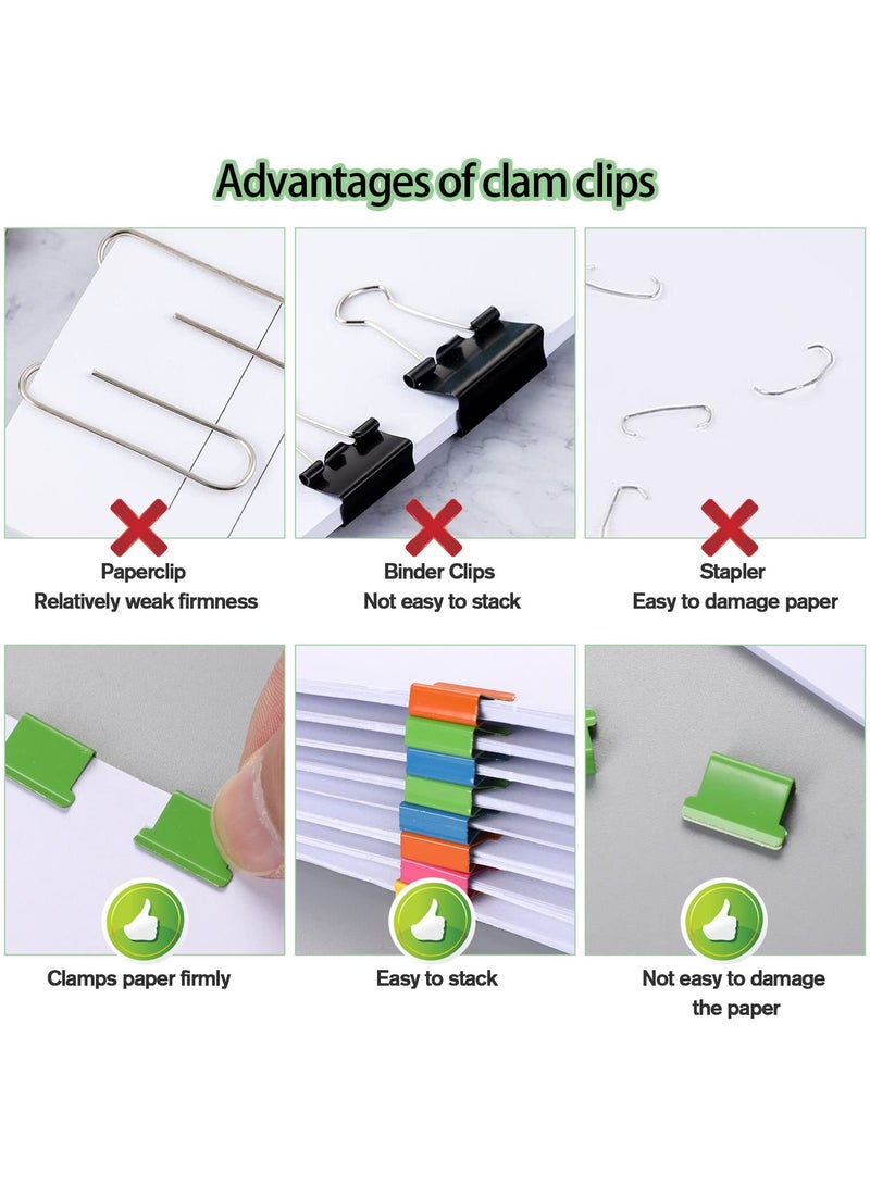 SUNSAR 2Pcs Paper Clip Dispenser, Handheld Paper Clam Clip Dispenser with 50Pcs Paper Clam Clip for Office School Files Assignments - Image 4