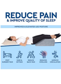 AllSett Health Leg Elevation Pillow - Memory Foam Leg Elevating Pillow | Leg Rest Wedge - Leg Pillow Elevation Blood Circulation | Relieves and Recovers Foot & Ankle Injuries | Foot Elevation Pillows for Swelling  - Image 3