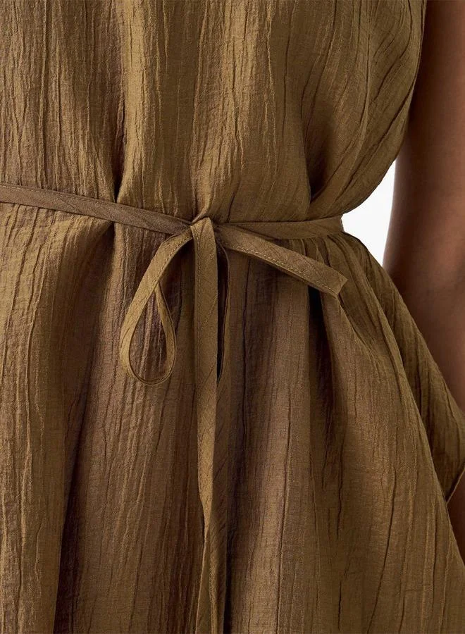 ايكونيك Iconic Relaxed Fit Asymmetrical Dress with Belt