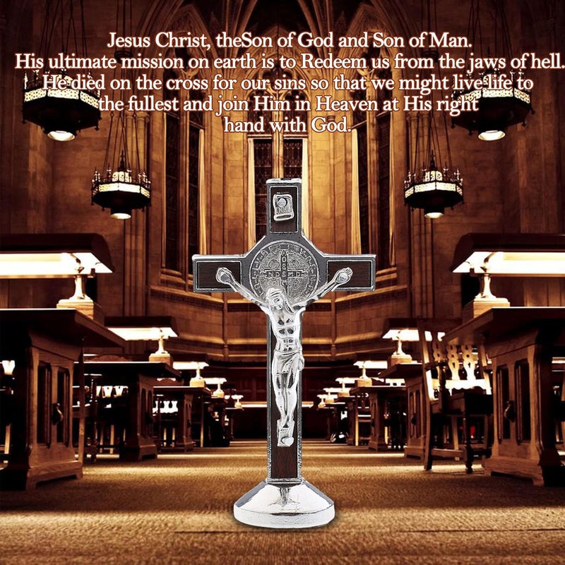 klarako Crucifix Jesus Christ Cross Statue Figurine For Car Home Chapel Decor  Bronze, as described - Image 3