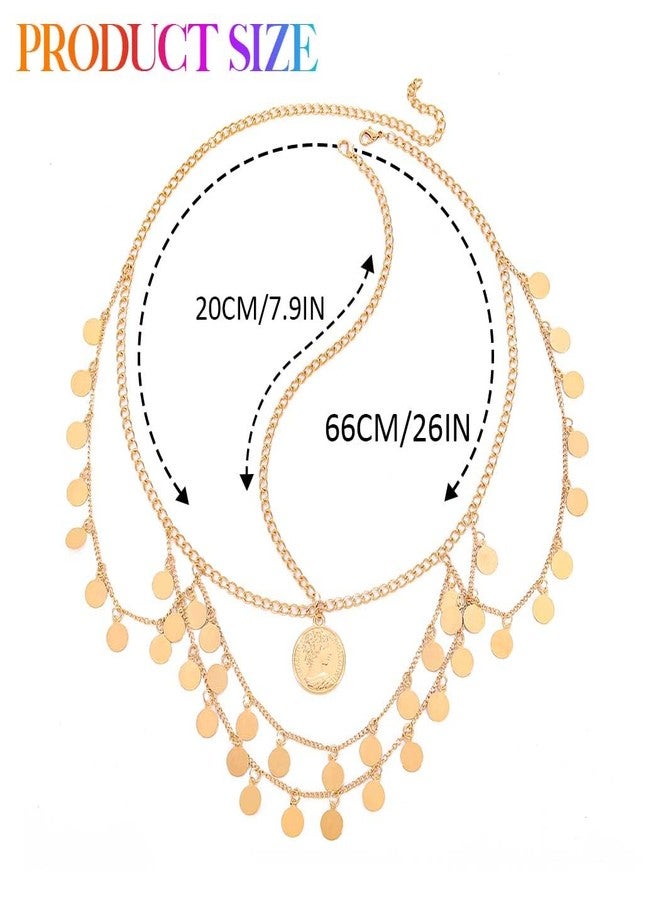 يان طوق رأس ذهبي مرصع بالترتر من يان، إكسسوارات شعر بوهيمية للنساء (ذهبي، مقاس واحد) - Image 2