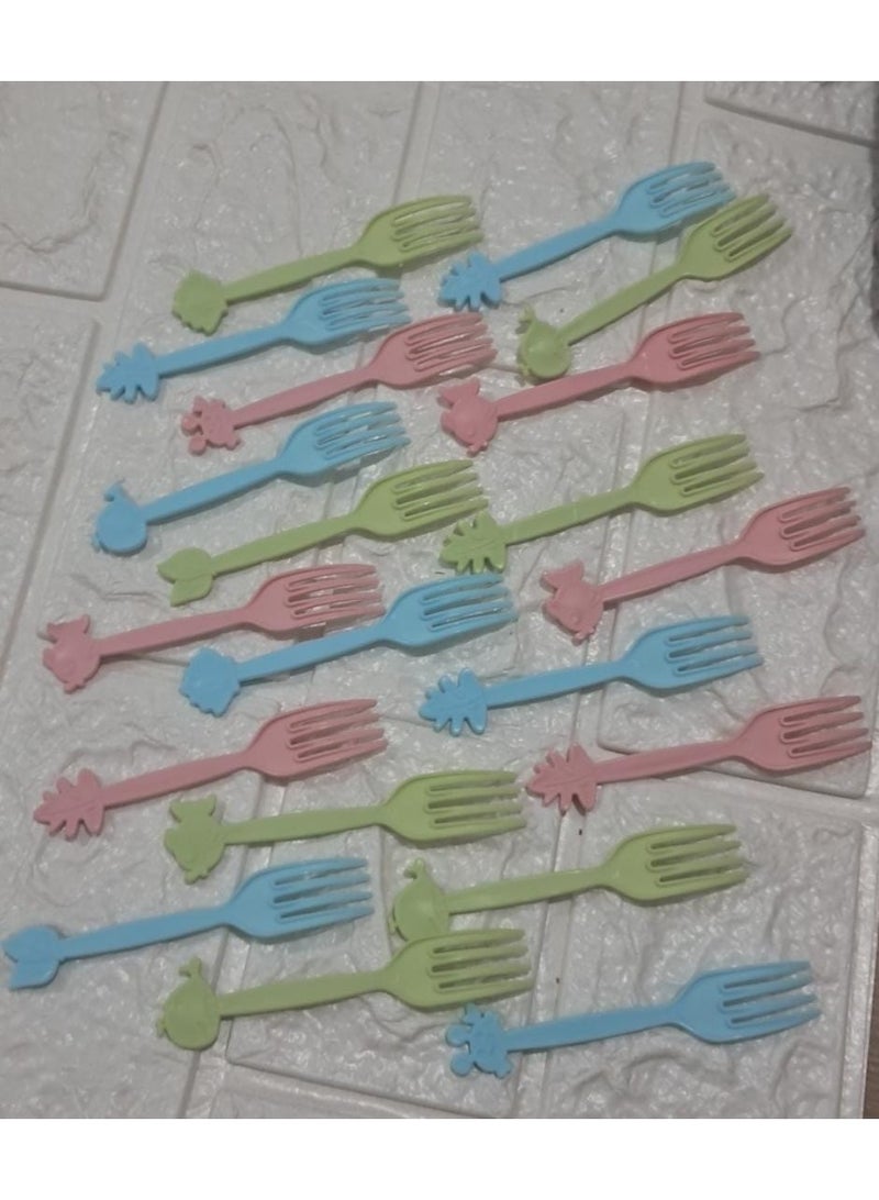 مجموعة شوك الفاكهة البلاستيكية للاستخدام مرة واحدة، شوك الكوكتيل، شوك السلطة والحلويات المحمولة، مستلزمات حفلات كعكة الجبن - Image 1