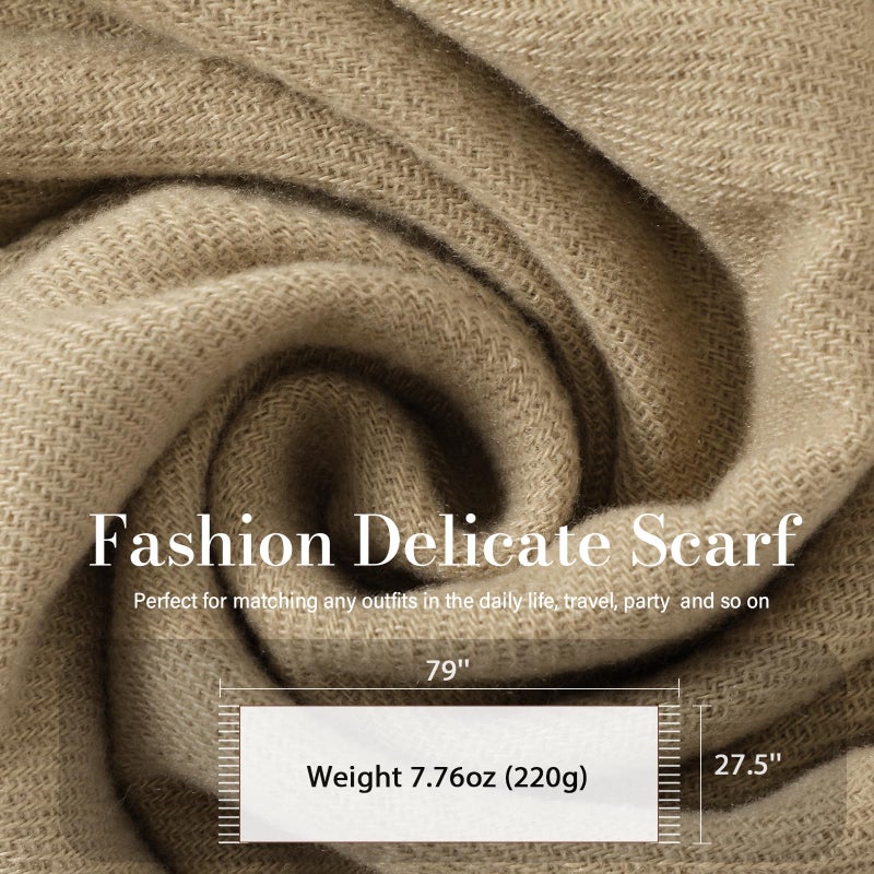 Tavaleu Winter Scarf for Women, Warm Long Cable Knit Scarf, Wrap Chunky Soft Winter Scarves for Women Dark Khaki - Image 1