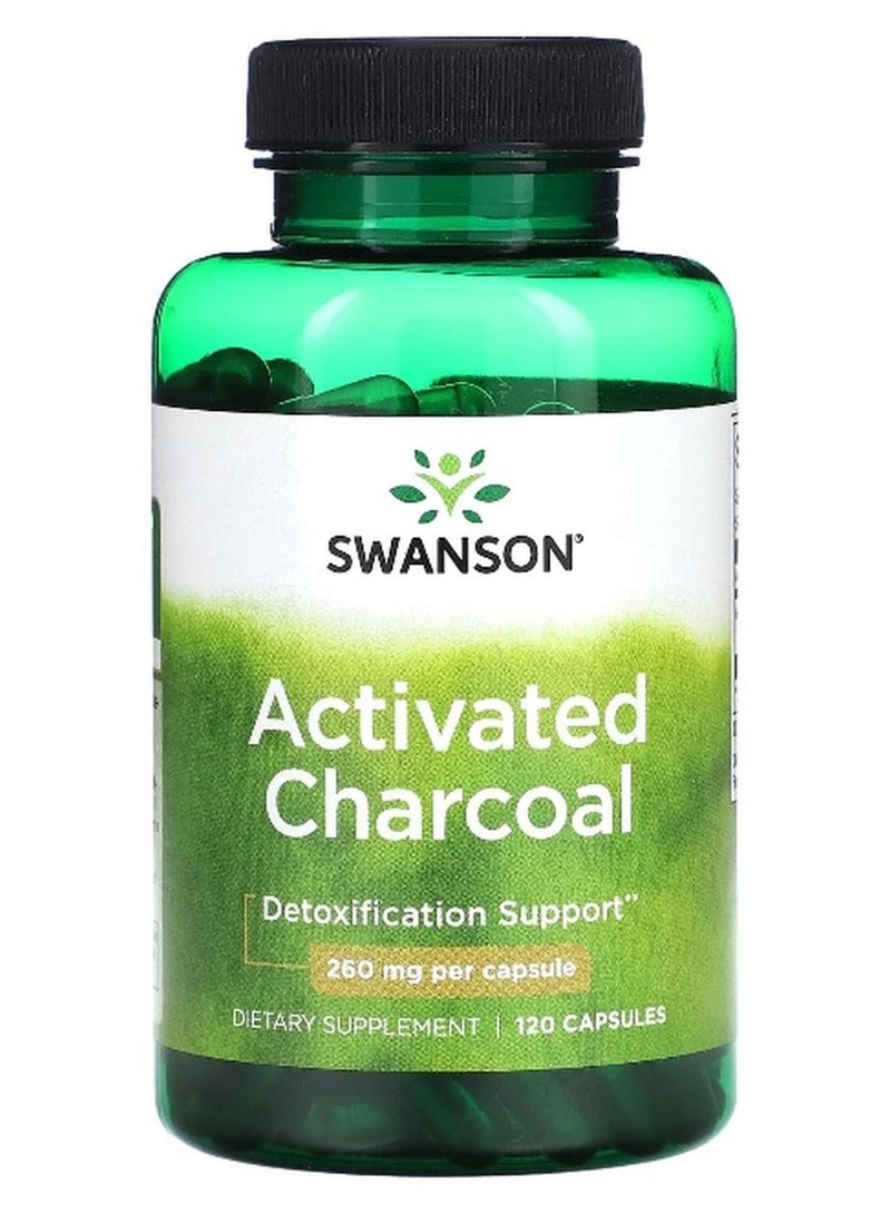 SWANSON سوانسون، فحم مفعل، 260 ملغ، 120 كبسولة - Image 1