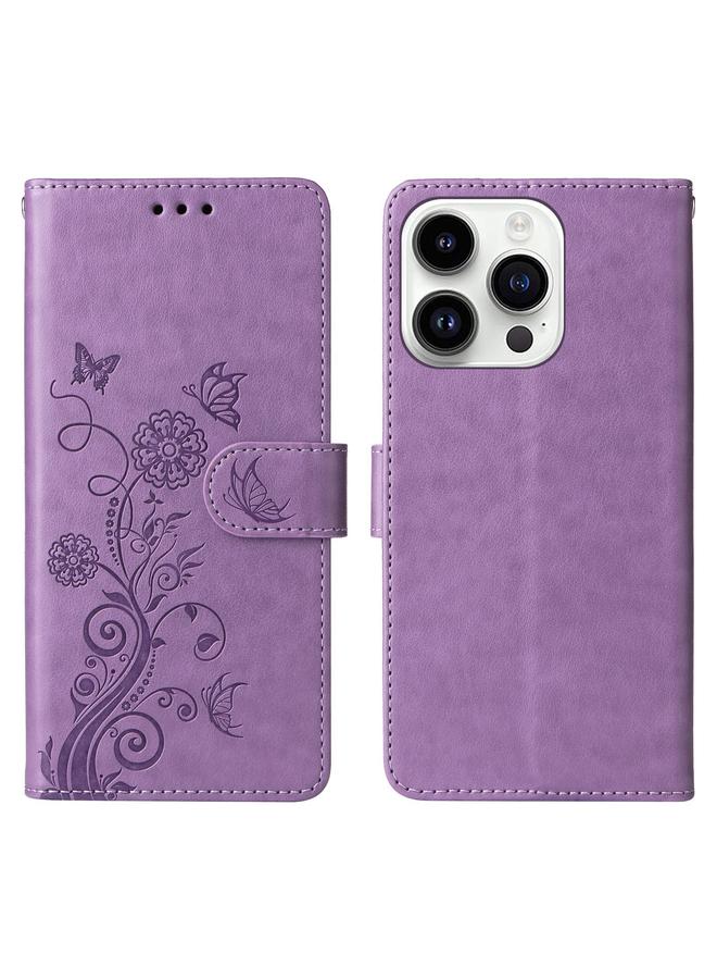 Zaboon Case For iPhone 13 Pro Embossed Butterfly Flowers Leather Phone Case - Image 3