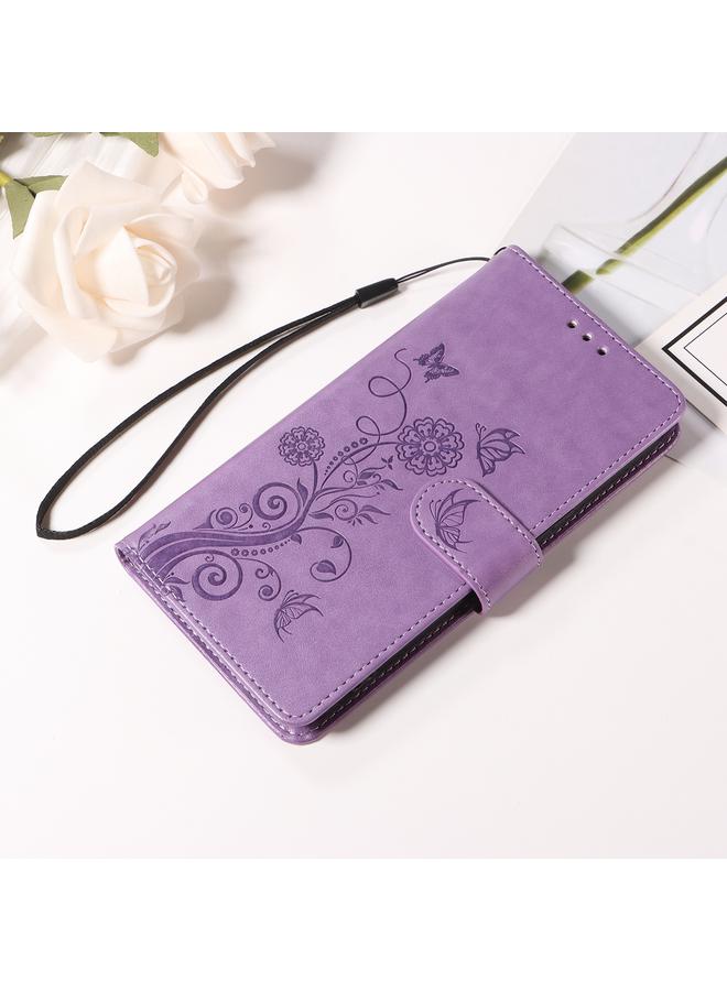 Zaboon Case For iPhone 13 Pro Embossed Butterfly Flowers Leather Phone Case - Image 2