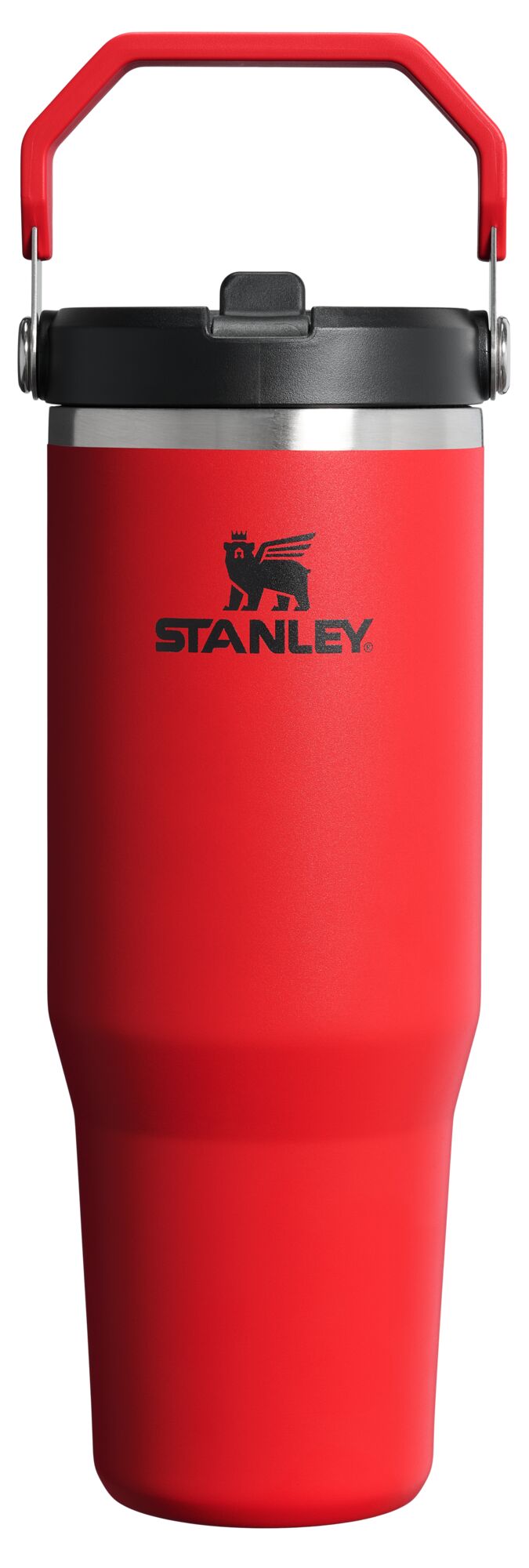 Stanley 890ml / 30oz - 18/8 Stainless Steel - IceFlow Flip Straw Water Bottle - Chili Black - Image 1