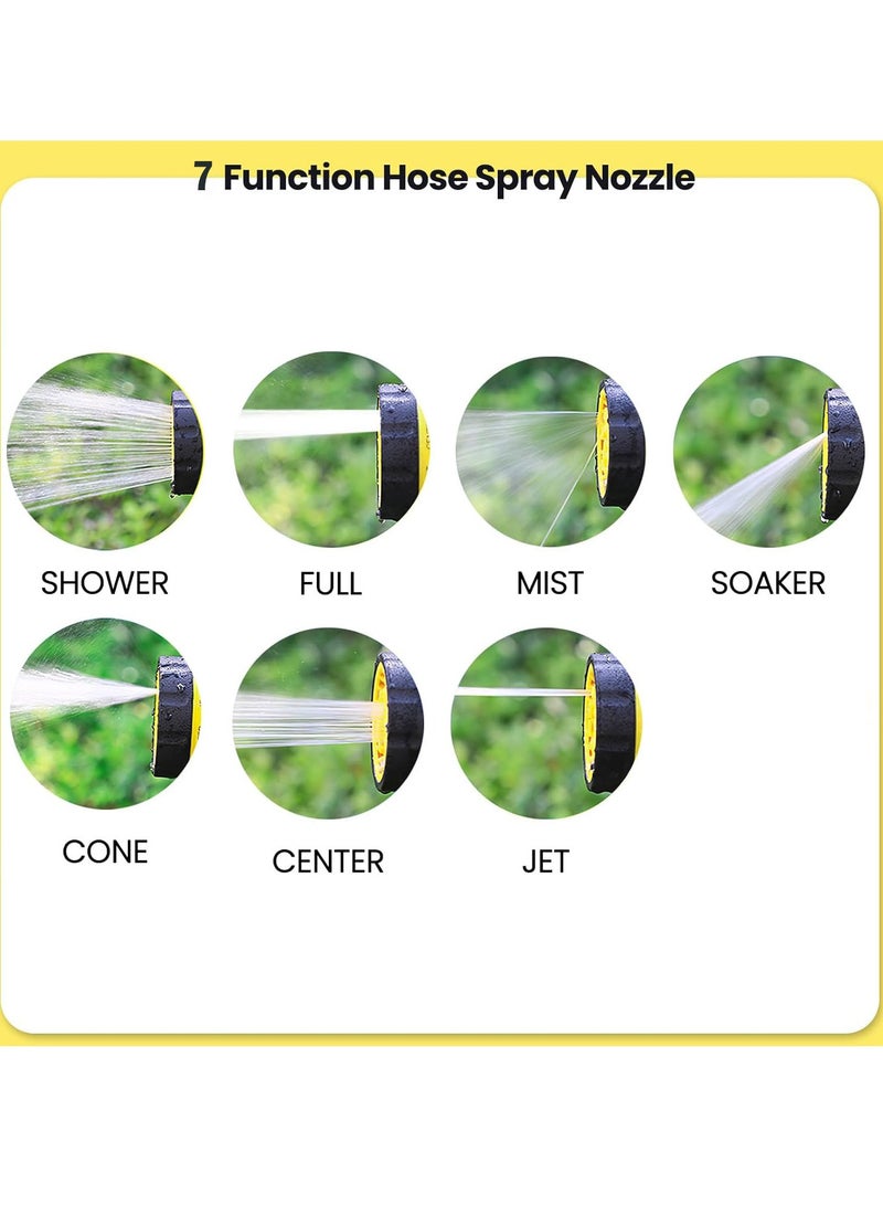 Arabest Water Hose Garden Hose Reel Set, 15M Garden Hose Reel Kit Water Hose Holder with 7 Types Water Gun of Spray Heads and 2M Hoses for Garden Watering and Car Washing ﻿  - Image 5