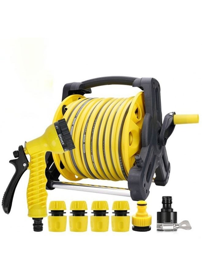 Arabest Garden Hose Reel 15m Kit Flexible Metal Water Hose Bracket Suitable For Garden Camping Balcony Watering Hose  - Image 1