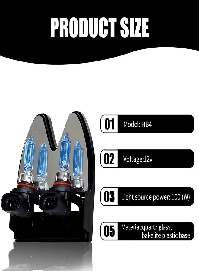 Flygun Pack-2 Car Halogen Bulbs, Quartz Driving Lights, 100W Front Fog Light Bulbs, Bulb Replacements, Super Bright Auto Lights, Lighting Tool, Universal for Most Cars, Trucks, SUVs (White #9006) - Image 2