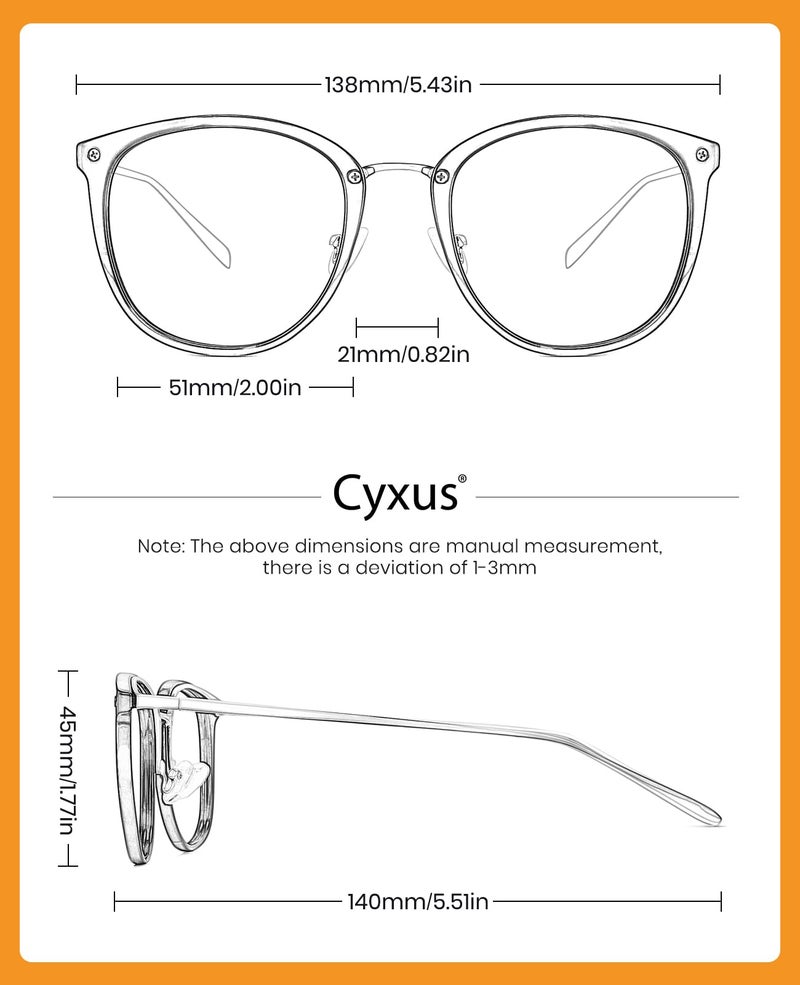 Cyxus 2 Pack Blue Light Glasses for Women, Anti Blue Light Eyeglasses for Woman Reduce Eye Fatigue Eyewear and Headaches - Image 4