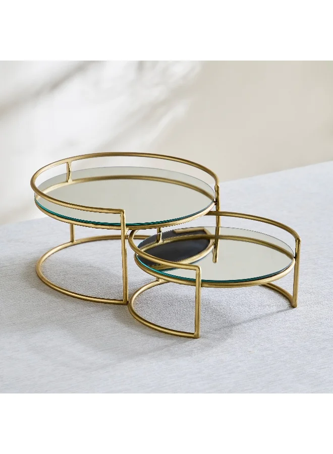 Home Box Nordic Metal 2-Piece Mirror Stand Set