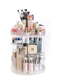 Acrylic Rotating Cosmetic Storage Case Organizer Adjustable 360 ​​Degree Rotation Large Capacity 8 Layers Fits Jewelry, Makeup Brushes, Lipsticks and More Clear - Cosmetic Storage Organizer Easily organizes jewelry and hair accessories. Looks elegant when placed on your vanity, bathroom counter, dresser. Clear design for easy viewing - Rings, Earrings, Makeup Brush Organizer - Makeup Organizer - Excellent Gift for Girls on Wedding Anniversary, Birthday, Valentine's Day - Women's Accessories Organizer and Vanity