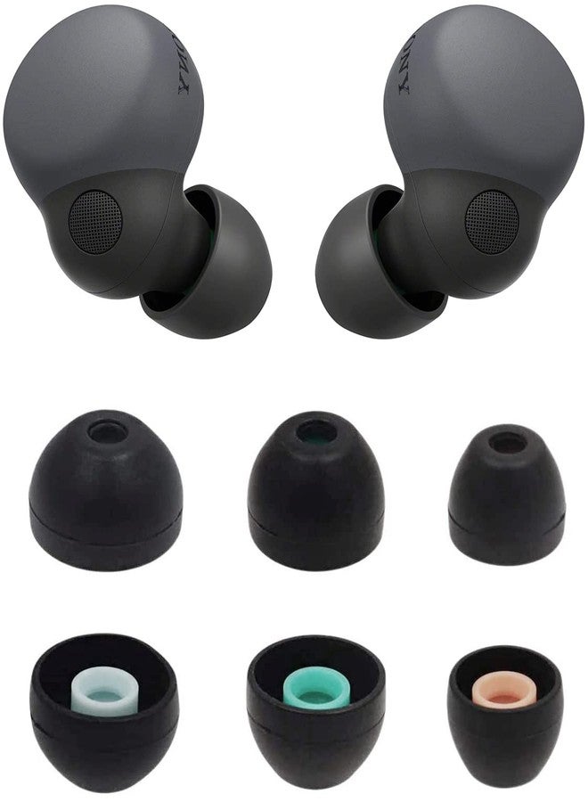 ALXCD رؤوس أذن ALXCD متوافقة مع سماعات سوني LinkBuds S WFLS900N/B، بأحجام S/M/L 3، 3 أزواج من رؤوس الأذن السيليكون الناعمة، بدائل لرؤوس سماعات LinkBuds S، باللون الأسود - Image 1