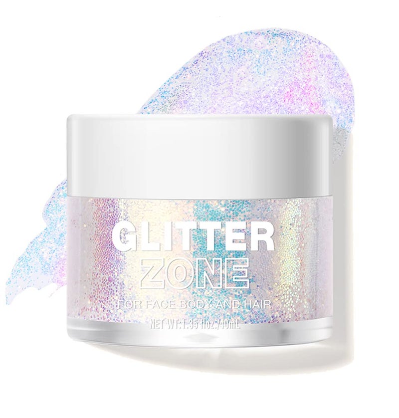 LANGMANNI Holographic Body Glitter Gel for Body, Face, Hair and Lip.Color Changing Glitter Gel Under Light. Vegan & Cruelty Free-1.35 oz (2# Sparkling Pink) - Image 1