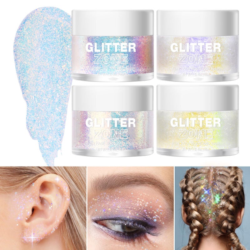 LANGMANNI Holographic Body Glitter Gel for Body, Face, Hair and Lip.Color Changing Glitter Gel Under Light. Vegan & Cruelty Free-1.35 oz (2# Sparkling Pink) - Image 3