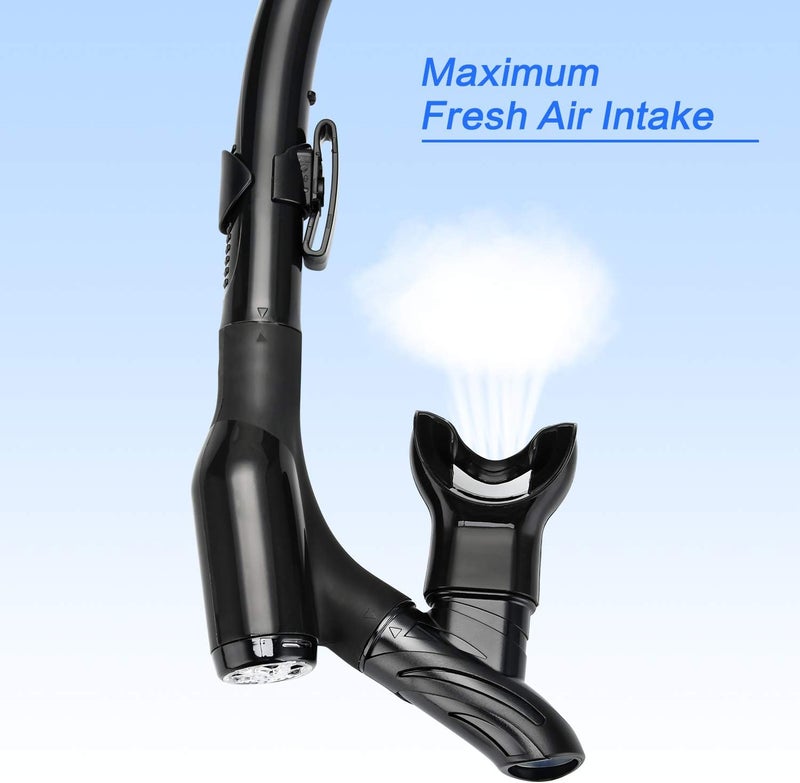 LUXPARD Snorkel Set, Anti-Fog Panoramic View Snorkel Mask and Anti-Leak Dry Snorkel Tube, Snorkeling Gear for Adults, Snorkel Kit Bag Included - Image 4