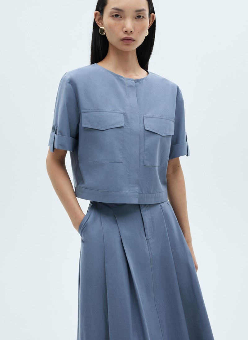 MANGO Allegra-H Pocket Detailed Top  - Image 1