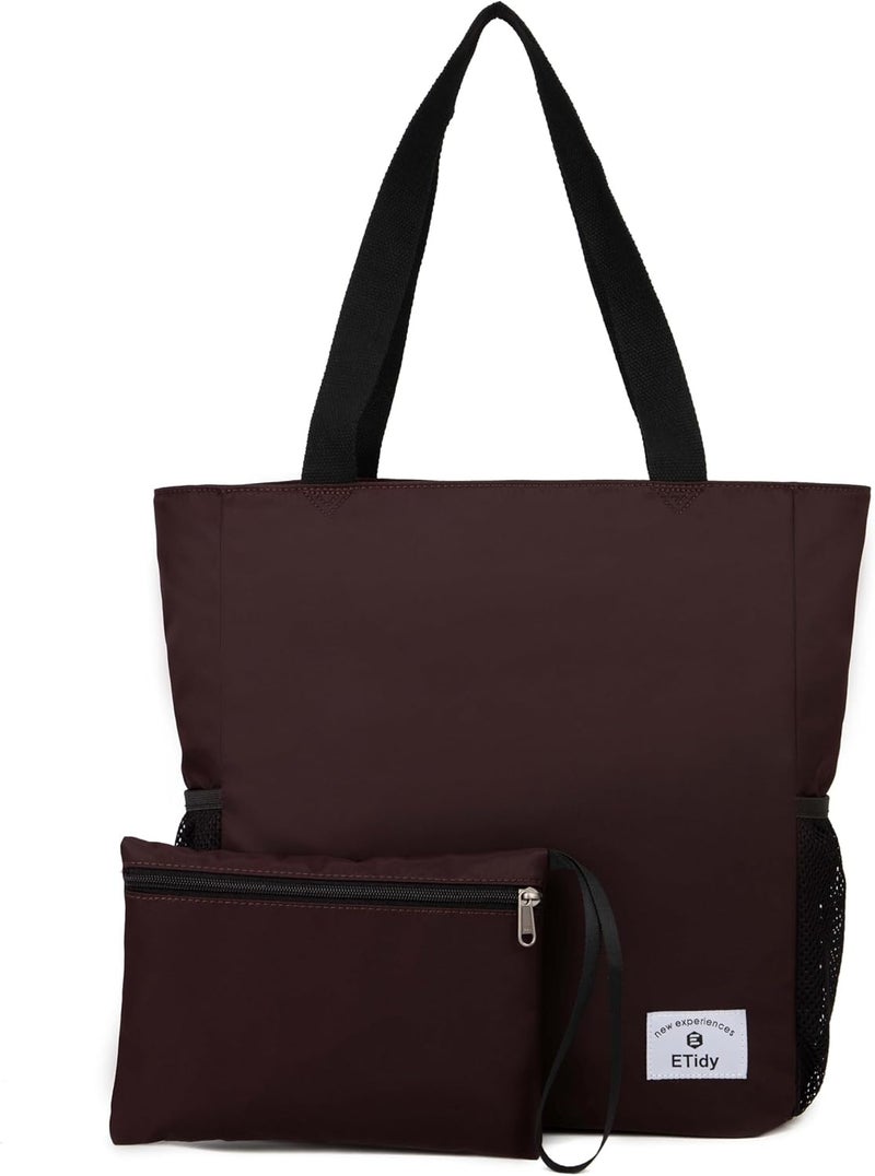 ETidy Large Capacity Foldable Tote Bag With Zipper Water-resistant SandproofWomen Beach Bag Handbag GymBag Travel ShoppingBag - Image 1