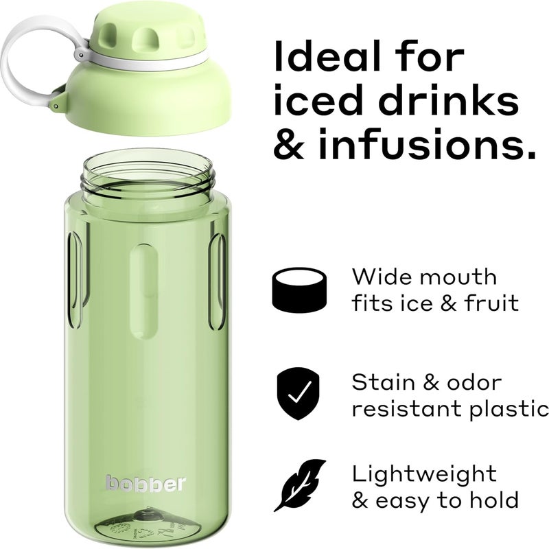 BOBBER 30 oz Tritan Water Bottle with Fruit Infuser - BPA Free Plastic Bottle with Leak-Proof Lid, Dishwasher Safe, Great for Gym & Outdoor (Mint Cooler) - Image 2