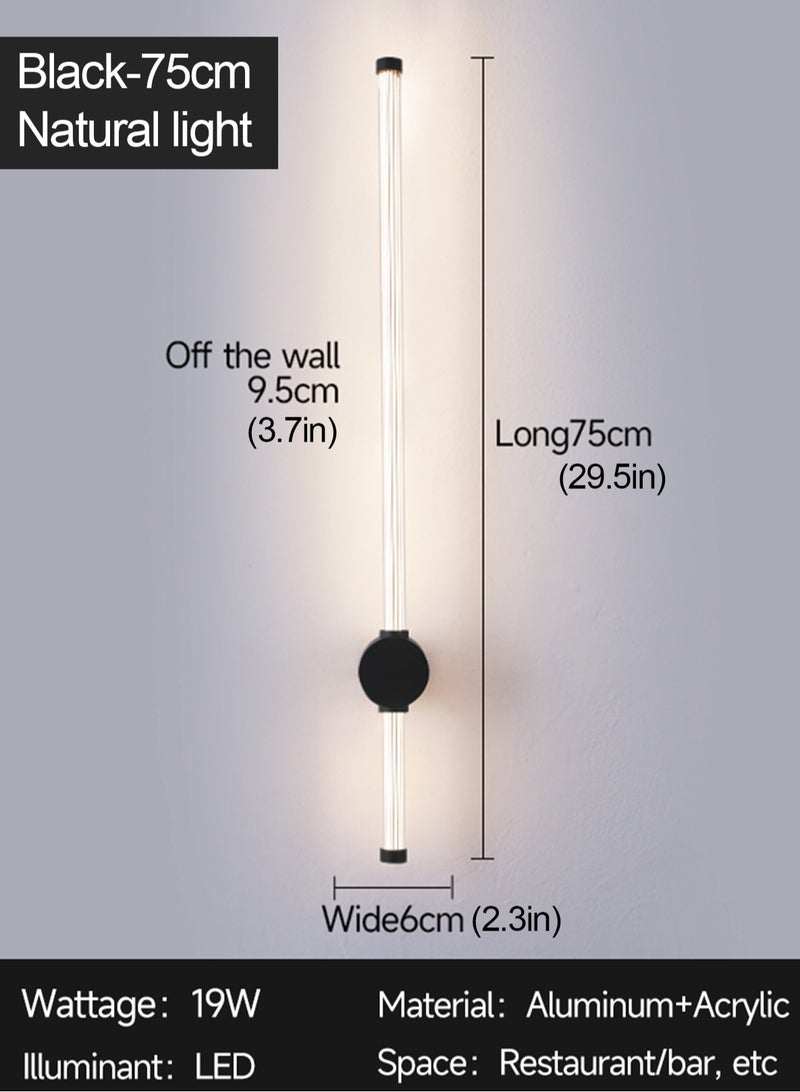 لوبيتيز (الضوء الطبيعي 3500K-75CM-Rotate) أضواء الجدار الحديثة الأجهزة المنزلية النمط الشمالي طويلة اللوم ديكور المنزل غرفة النوم غرفة الطعام التلفزيون جدار الإضاءة ، مصباح الجدار ، تدور  - Image 3