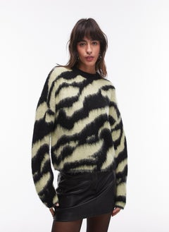 TOPSHOP Knitted Fluffy  Crew Neck Jumper  - Image 1
