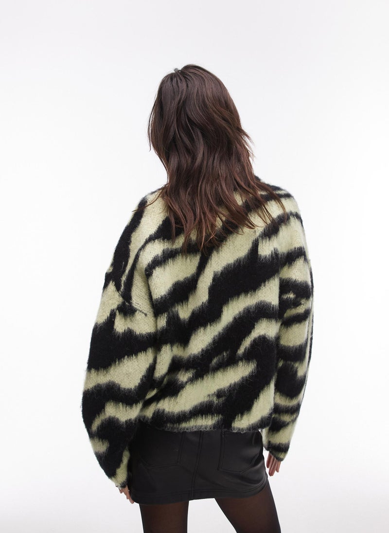 TOPSHOP Knitted Fluffy  Crew Neck Jumper  - Image 2