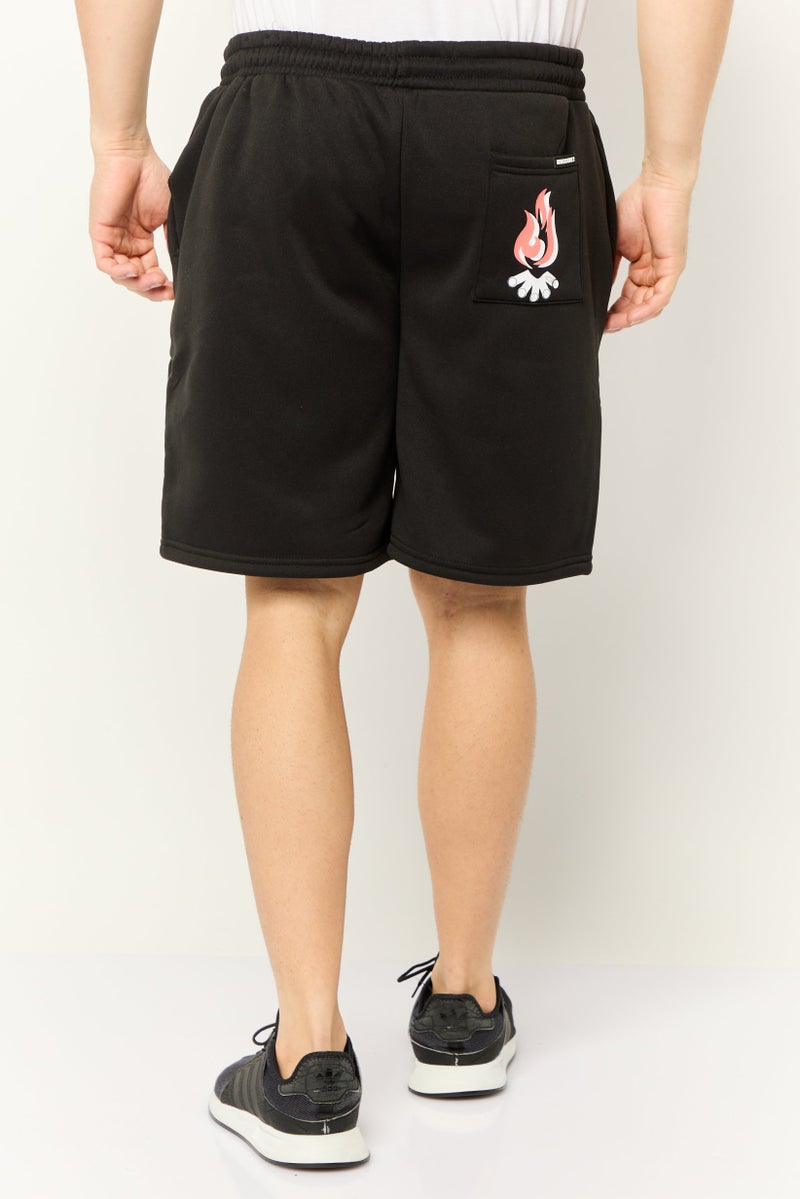 MEMBERS ONLY Men Graphic Drawstring Basic Shorts, Black - Image 4