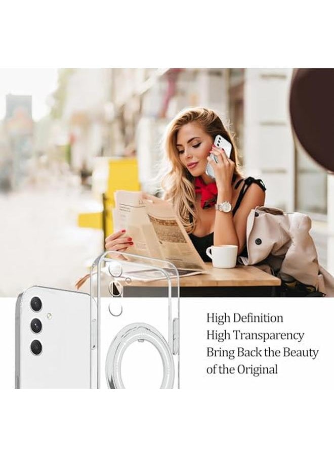 erorex Compatible With Samsung Galaxy A55 5G Case Clear Phone Cases Samsung A55 5G Silicone Cover With Kickstand Funda Accessories Shockproof Protective For Women Men Silver  - Image 2