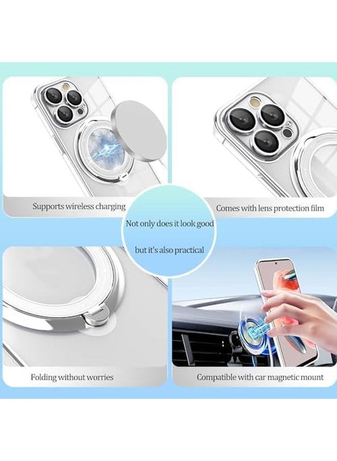 erorex Compatible With Samsung Galaxy A55 5G Case Clear Phone Cases Samsung A55 5G Silicone Cover With Kickstand Funda Accessories Shockproof Protective For Women Men Silver  - Image 5