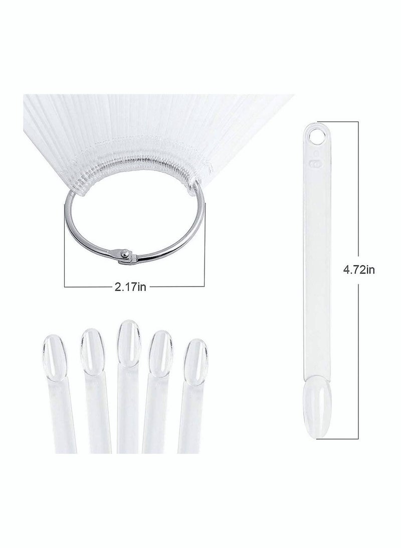 Y&D 50Pcs Nail Art Tips Sticks Fan-shaped Colour Display Board with Metal Ring Polish Tools Color Swatches for Gel Salon Displays and Practice  - Image 5