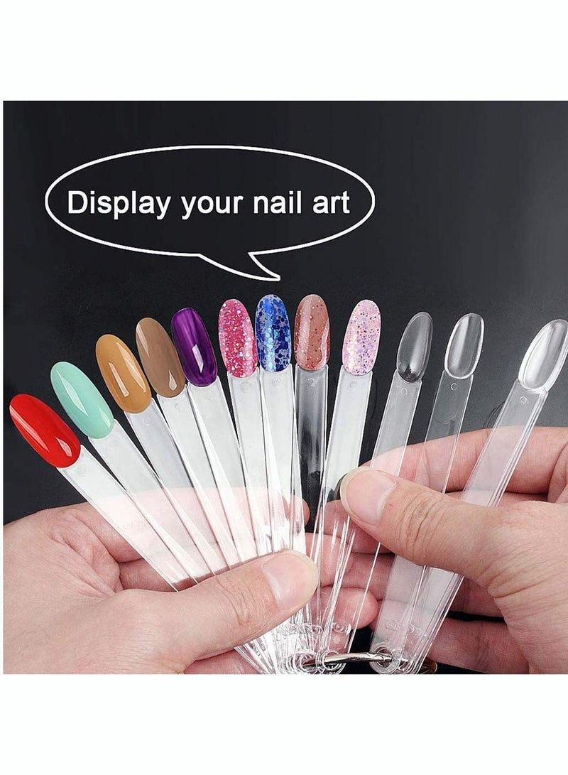Y&D 50Pcs Nail Art Tips Sticks Fan-shaped Colour Display Board with Metal Ring Polish Tools Color Swatches for Gel Salon Displays and Practice  - Image 4