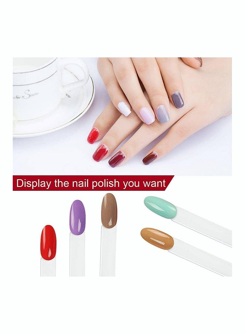 Y&D 50Pcs Nail Art Tips Sticks Fan-shaped Colour Display Board with Metal Ring Polish Tools Color Swatches for Gel Salon Displays and Practice  - Image 2